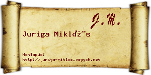Juriga Miklós névjegykártya